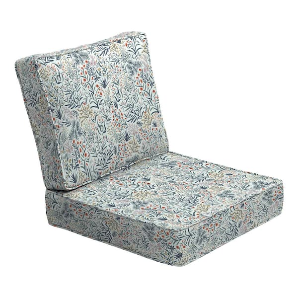 ARDEN SELECTIONS ProFoam 24 in. x 24 in. 2-Piece Deep Seating Outdoor Lounge Chair Cushion in Pistachio Botanical