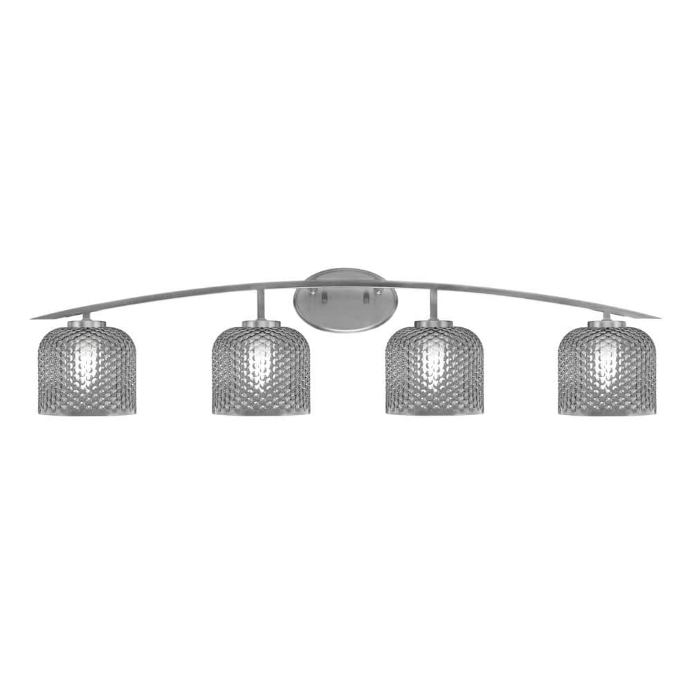 Siena 40 in. 4-Light Graphite Vanity-Light Graphite with 6 in. Smoke Textur