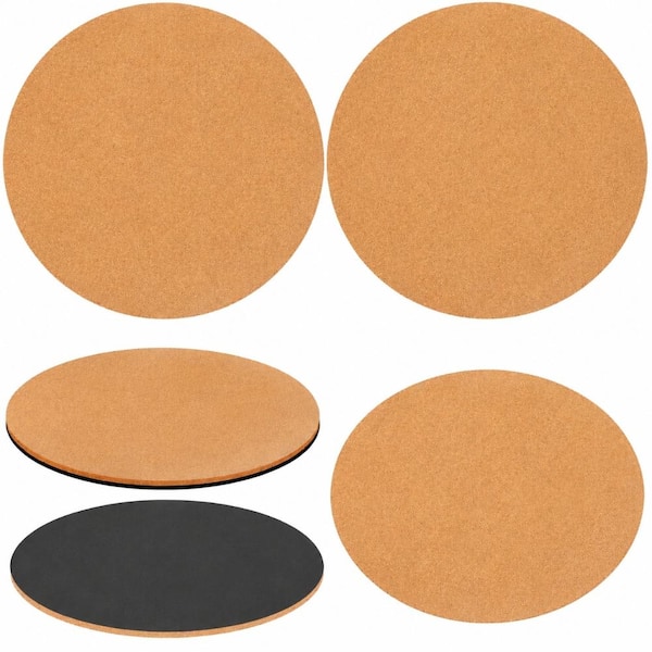 14 in Large Cork Plant Mat Coaster for Indoor Outdoor Houseplants, 2-Pack Nude and Black Inch Coasters