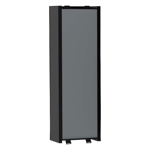 10 in. W x 30 in. H Rectangular Aluminum Bathroom Medicine Cabinet with Mirror, Adjustable Mirrored Glass Shelf-Black