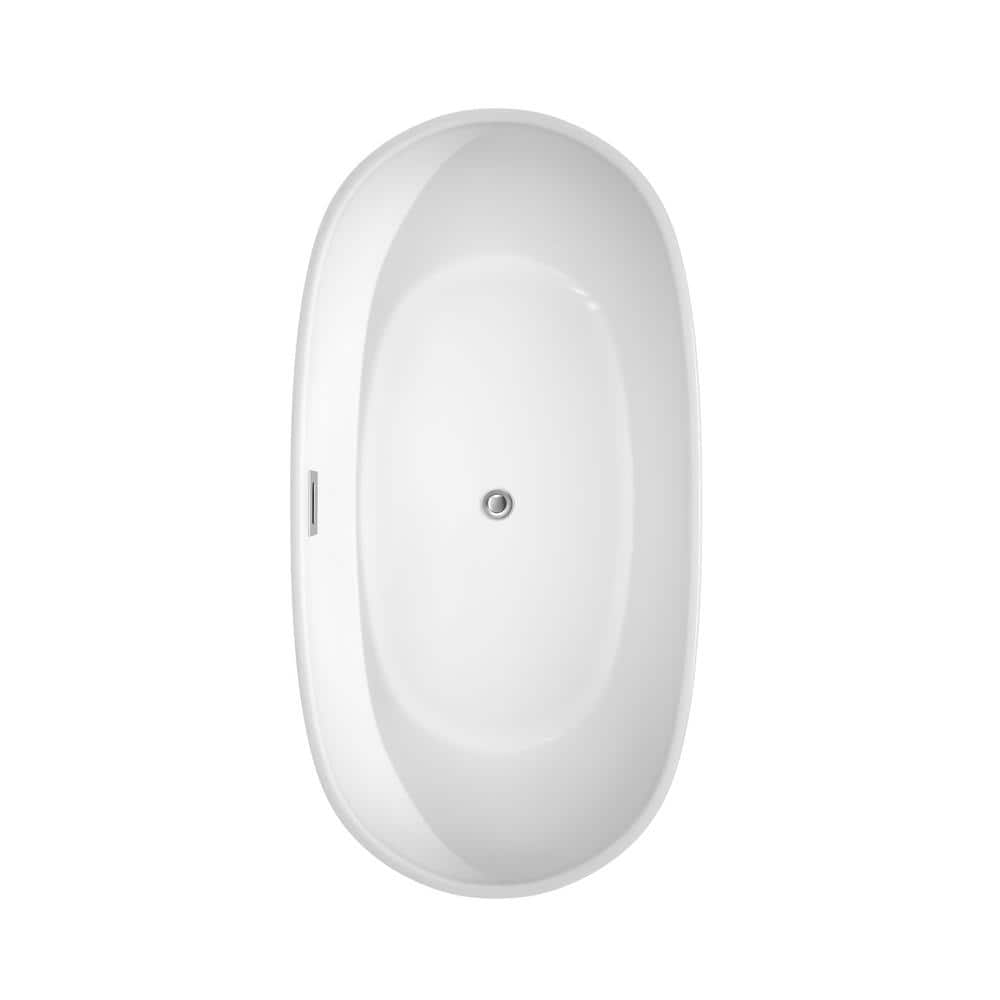 Rebecca 60'' White Freestanding Acrylic Bathtub