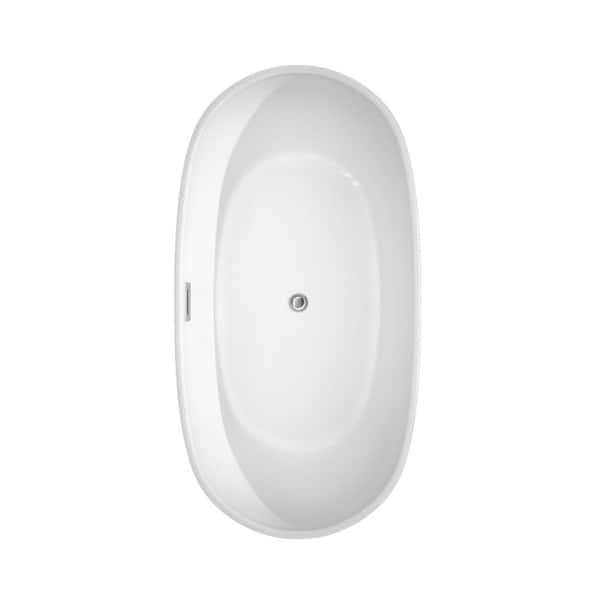 Rebecca 60 in. Acrylic Flatbottom Non-Whirlpool Bathtub in White with Polished Chrome Trim Rebecca 60 in. Acrylic Flatbottom Non-Whirlpool Bathtub in White with Polished Chrome Trim