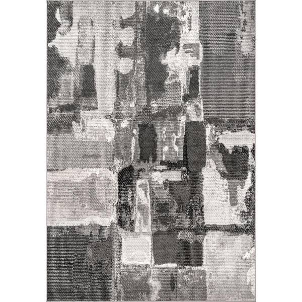 nuLOOM Cezanne Abstract Contemporary Gray 7 ft. 10 in. x 10 ft. Area Rug