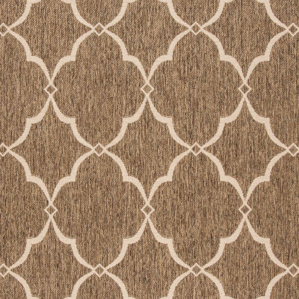 Beige and Cream Geometric 8' x 10' Indoor/Outdoor Synthetic Rug