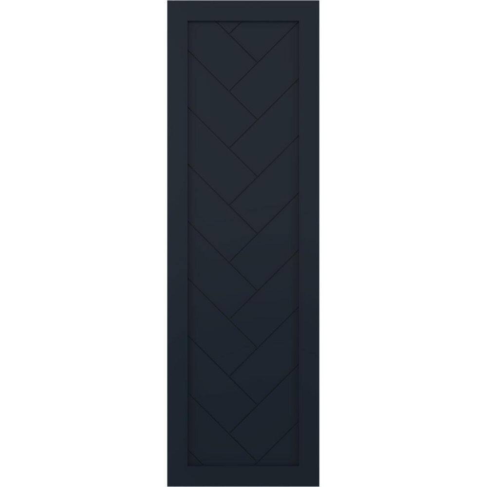 12 in. x 46 in. PVC Single Panel Herringbone Modern Style Fixed Mount Board and Batten Shutters Starless Night Blue price history on PriceWatchPro