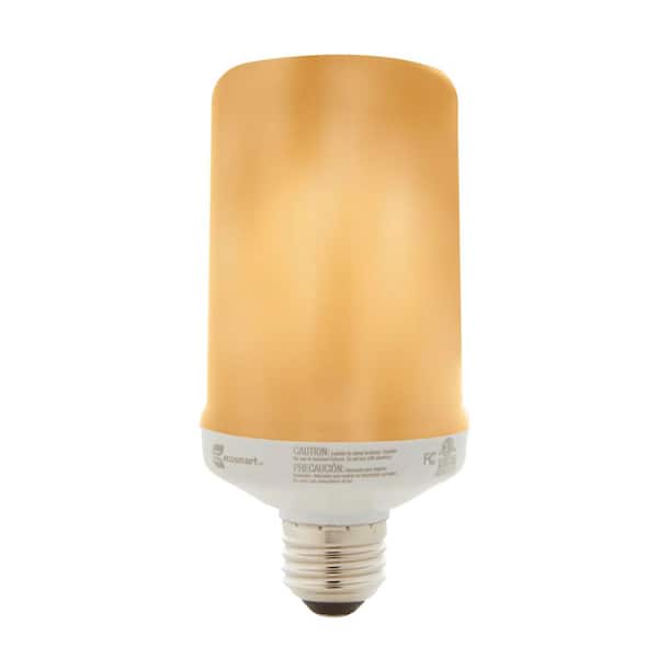 Huisdieren etiquette bruid EcoSmart 3-Watt Equivalent T60 Cylinder Flame Design LED Light Bulb Amber  (6-Pack) C/FLAME2/LED/ESM/6 - The Home Depot