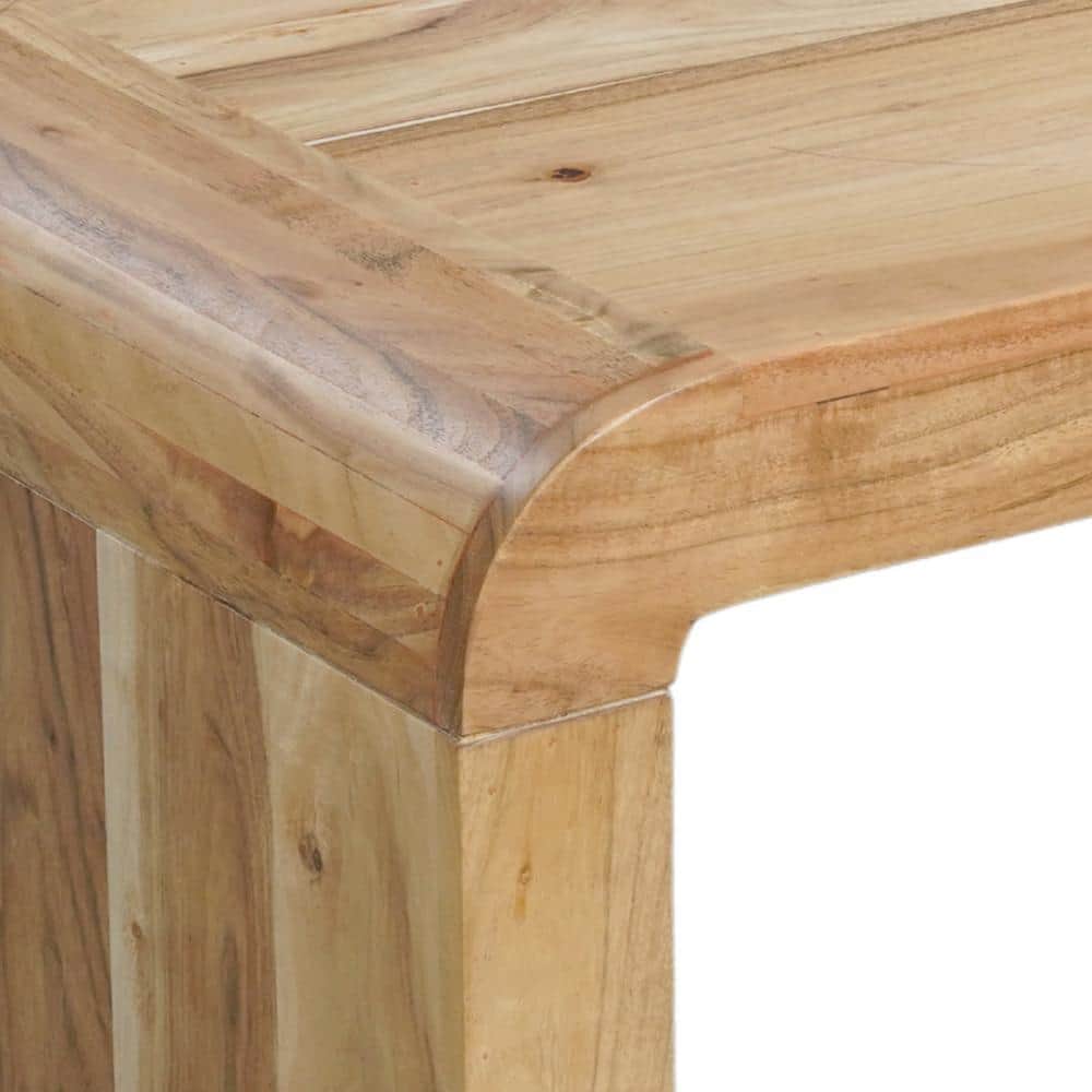 Cascade Natural Acacia Wood Rectangular Waterfall Coffee Table