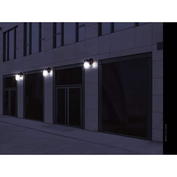 1-Light Black 7 in. Jar Style Clear Glass Outdoor Hardwired Wall Lantern Light Sconce with No Bulbs Included