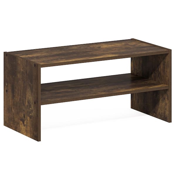 11.7 in. H 6-Pair Amber Pine Wood Shoe Rack