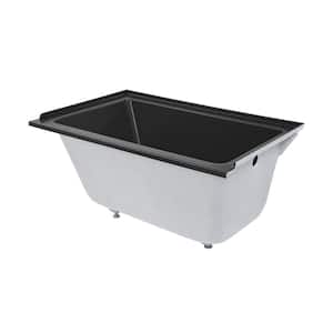 Voltaire 48 in. x 32 in. Rectangular Soaking Bathtub with Right-Hand Drain Alcove in Matte Black
