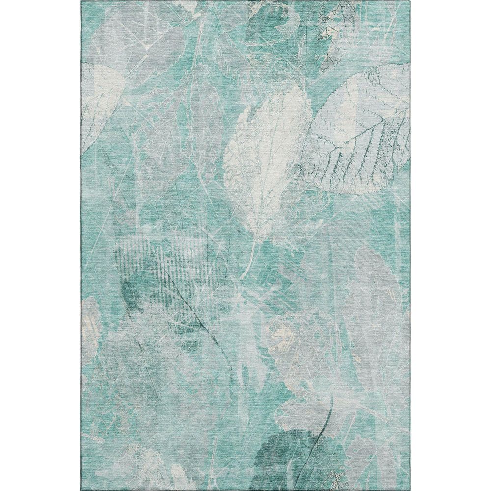 Mayfield Premium Machine Washable Abstract AMF1850 Teal 8 ft. x 10 ft. Area Rug price history on PriceWatchPro