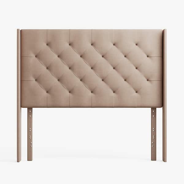 Brookside Eva Latte Twin Upholstered Wingback Headboard