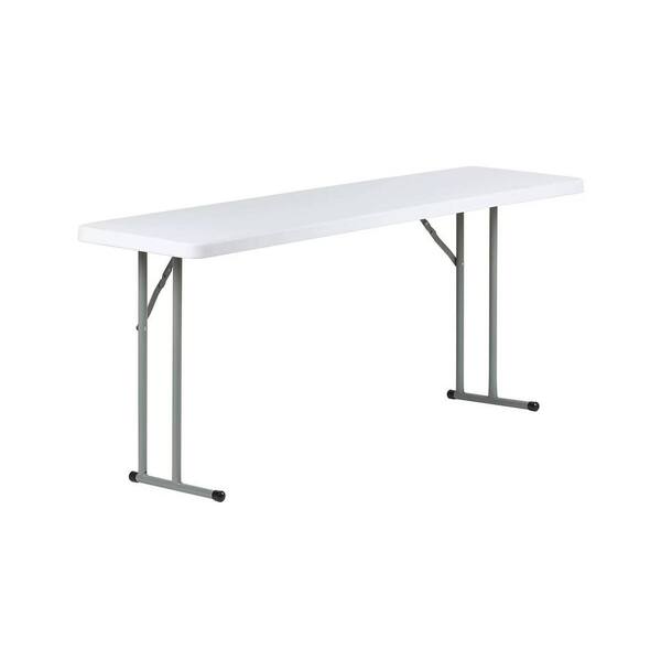 Afoxsos 72 in. L x 17 in. W x 29 in. H Outdoor White Plastic Folding Table for Camping, Traveling, Hiking Fishing Beach, BBQ