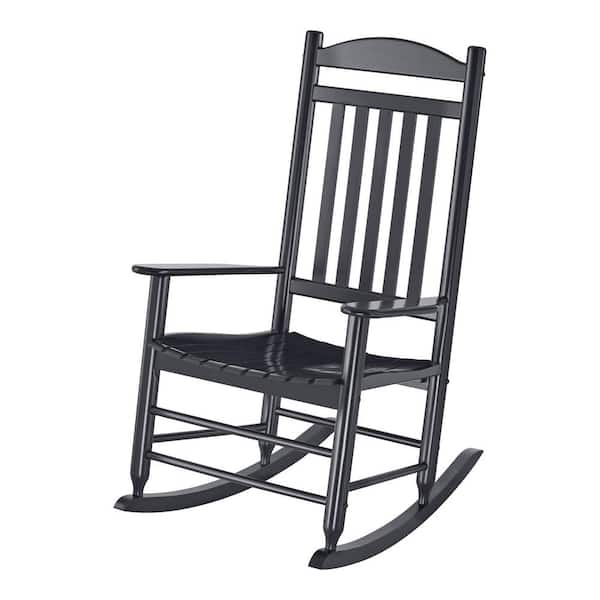 Patio Black Wood OPP Outdoor Rocking Chair