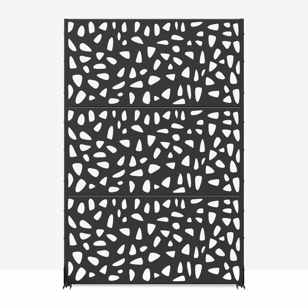1-Piece 47.24 in. W x 72.05 in. H Rectangle Black Metal Privacy Screen Outdoor Decorative Art Panel price history on PriceWatchPro