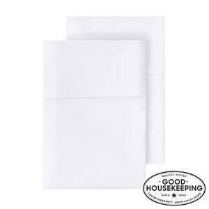 500 Thread Count Egyptian Cotton Sateen Standard Pillowcase in White (Set of 2)