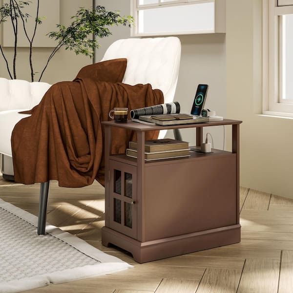 Side table with power outlet online