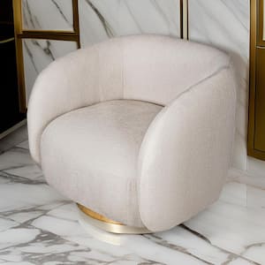 Eros Cream and Gold Fabric Side Chair