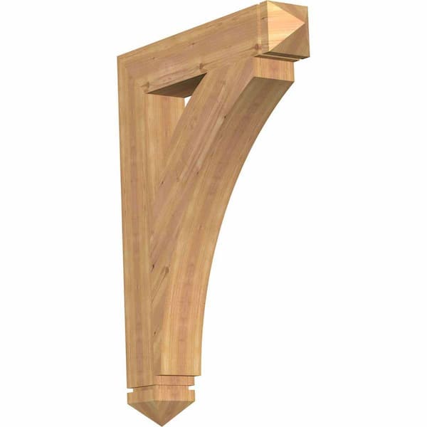 Ekena Millwork 5.5 in. x 44 in. x 32 in. Western Red Cedar Thorton Arts and Crafts Smooth Bracket