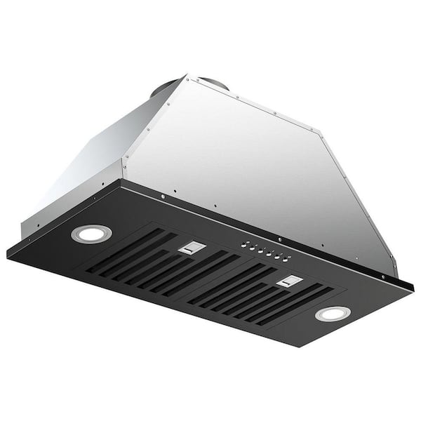 30 in. 900 CFM Convertible Insert Range Hood with Low Noise, Long-term Warranty, 4-Speed Control, Lights in Black