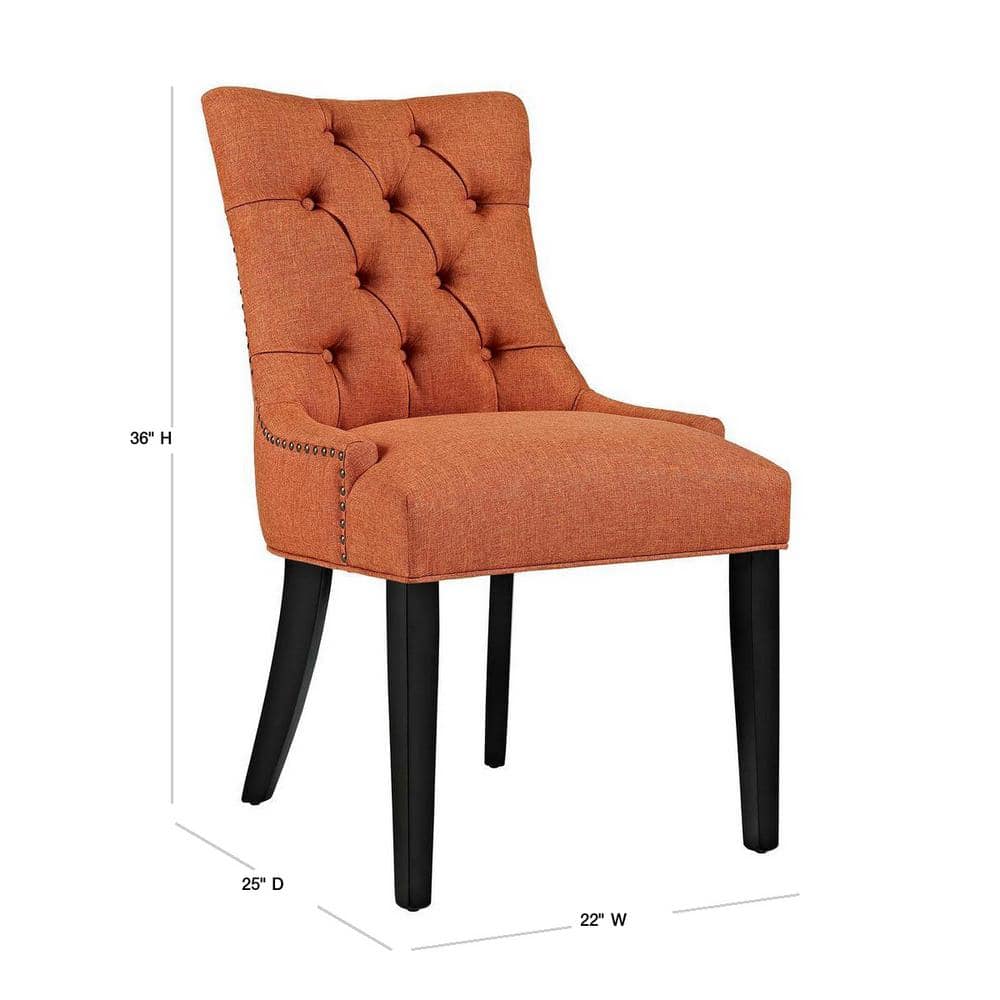 Regal Orange Tufted Parsons Side Chair with Nailhead Trim
