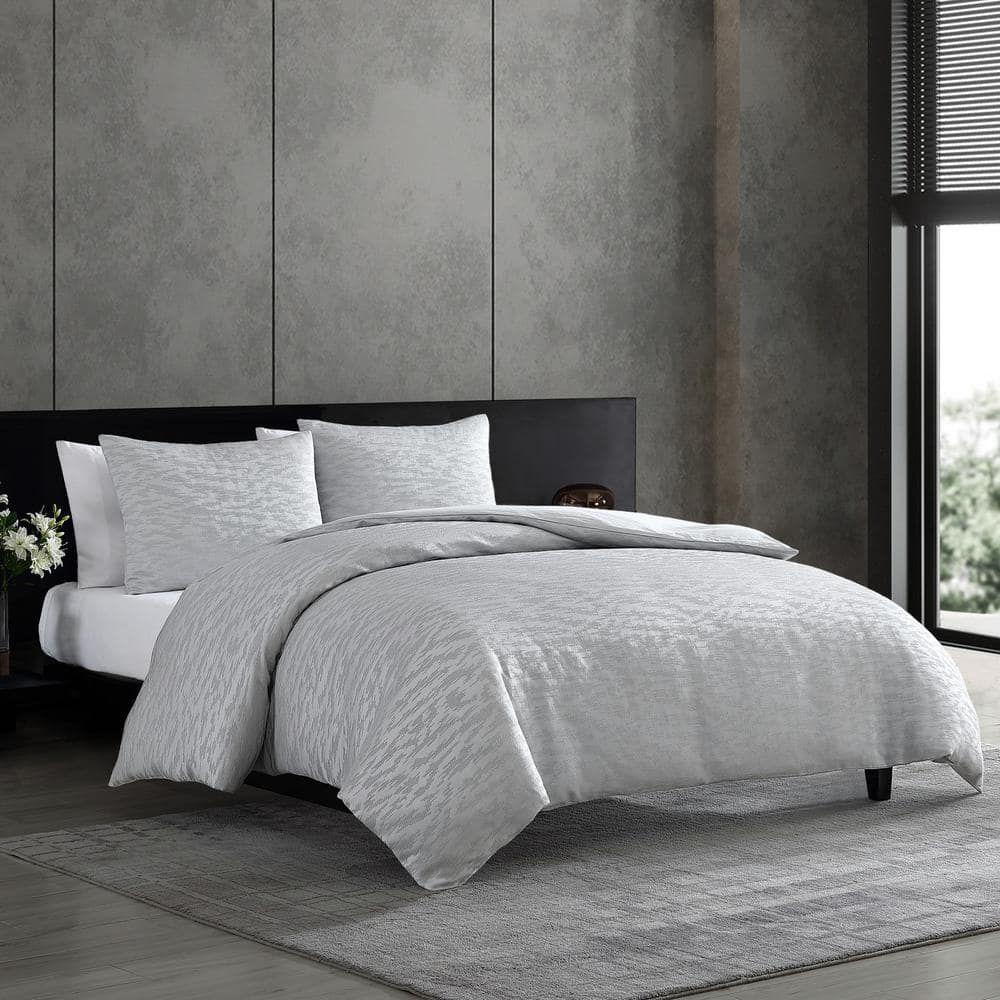 King Gray Microfiber Reversible Comforter Set with Shams