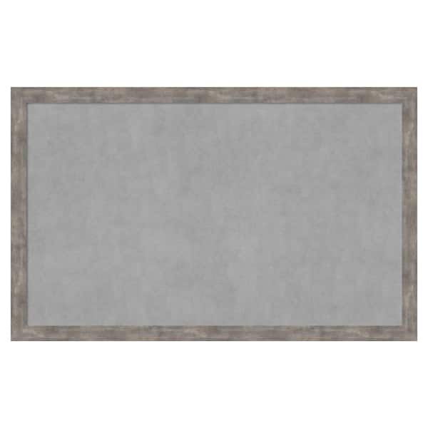 Amanti Art Marred Pewter 43 in. x 27 in Framed Magnetic Board