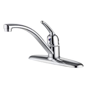 Kree Classic Single-Handle Standard Kitchen Faucet in Rust and Spot Resist in Polished Chrome