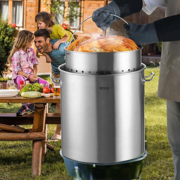 VEVOR Commercial Stockpot 64 qt. Stainless Steel Nonstick in
