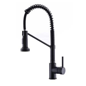 Single Handle Pull Down Sprayer Kitchen Faucet with Spot Resistant in Matte Black