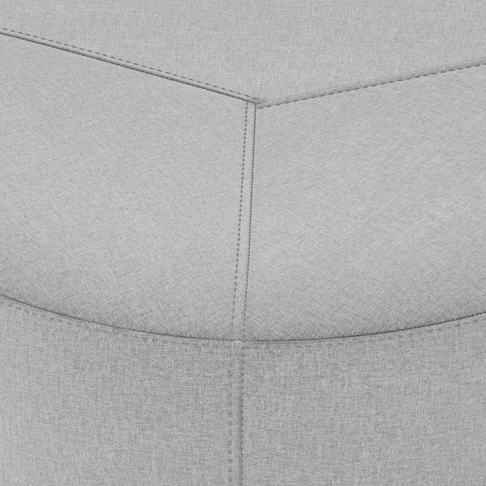 Moore 32" Light Grey Linen Round Ottoman