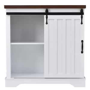 31.5 in. W x 15.7 in. D x 31.9 in. H White MDF Board Freestanding Bathroom Accent Linen Cabinet in White