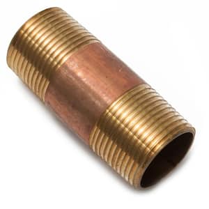 1 in. x 3 in. Brass MIP Nipple Fitting (3-Pack)