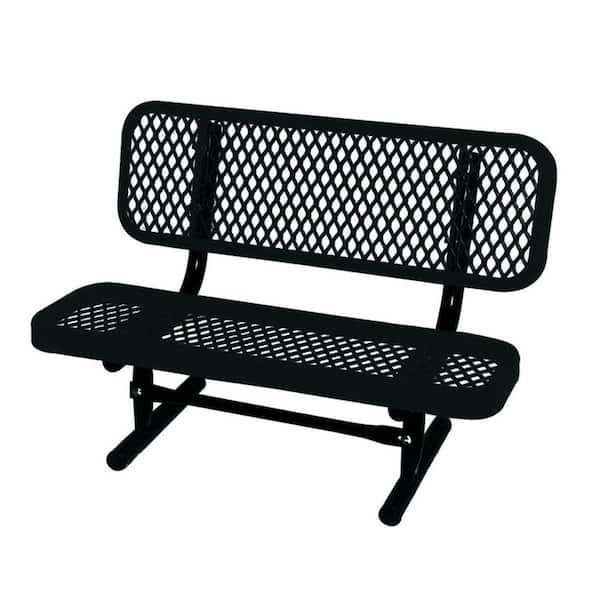 Ultra Play 3 ft. Diamond Black Commercial Park Preschool Bench