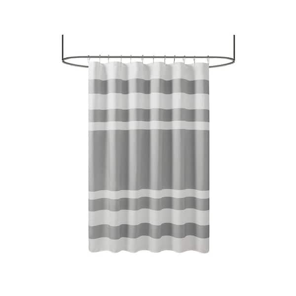ilemong 72 in. W x 72 in. L Polyester Shower Curtain Grey Bath Curtain with 3M Treatment