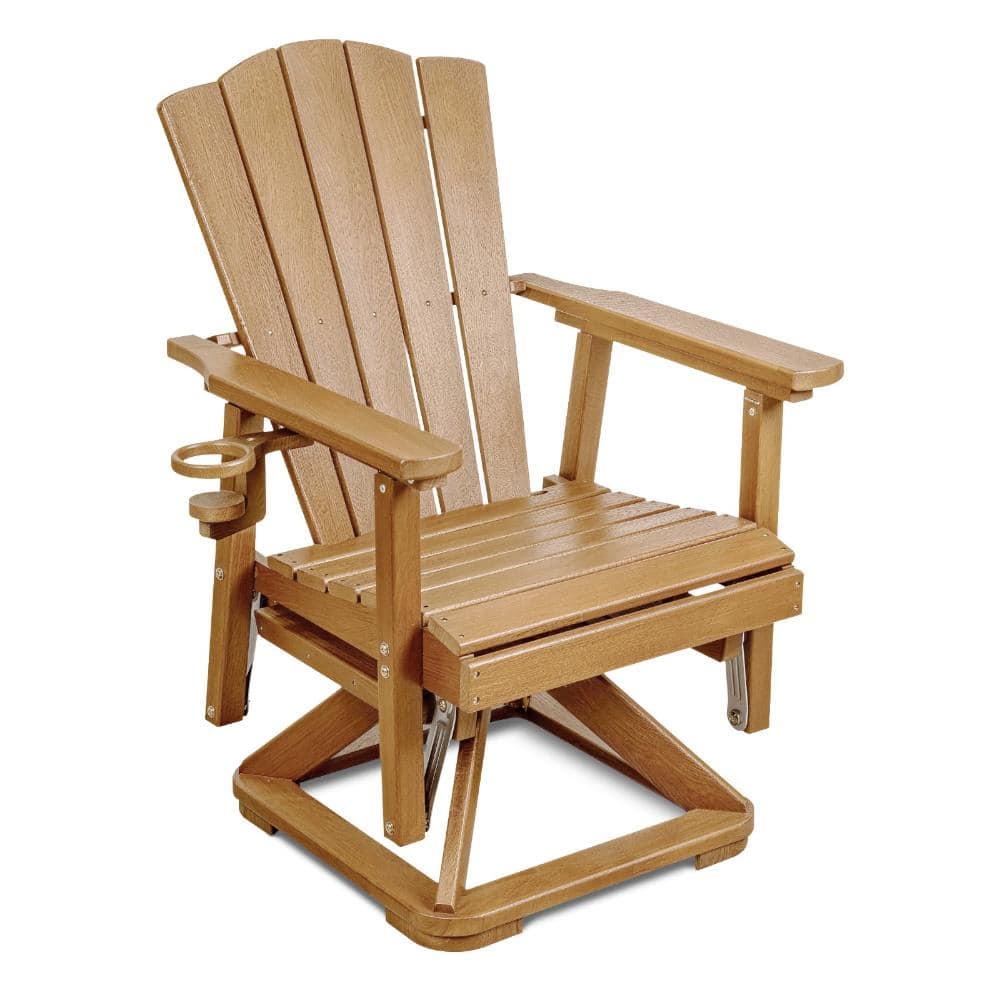 Brown HDPE Swivel & Glide Outdoor Patio Chair with Cup Holder price history on PriceWatchPro