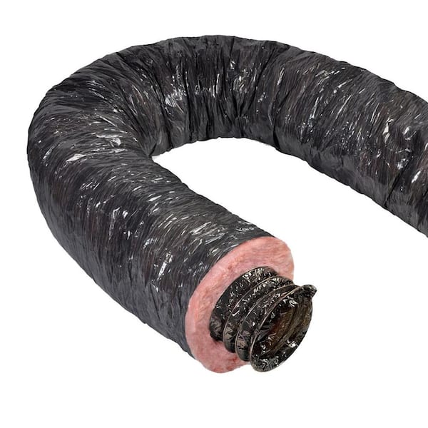 Master Flow Mobile Home 12 in. x 25 ft. Insulated Flexible Duct R4.2 Black Jacket