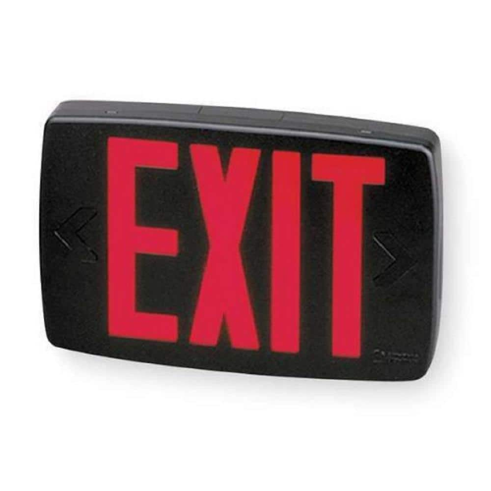 UPC 784231183090 product image for Quantum 1-Light Red Stencil 1-Watt Matte Black Integrated LED Exit Sign | upcitemdb.com