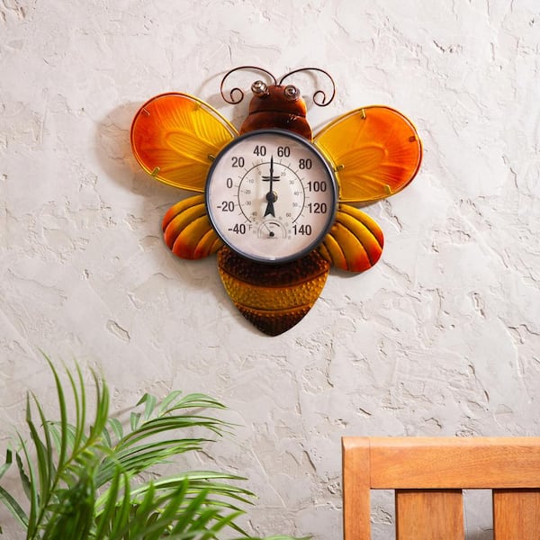 Evergreen Enterprises 13 in. Bee Outdoor Outdoor Wall Thermometer