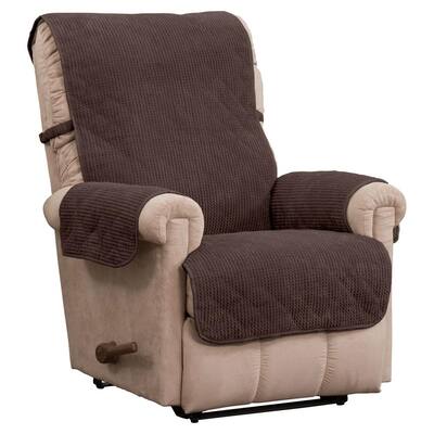 Ripple Plush Chocolate Polyester Secure Fit Recliner Slipcover