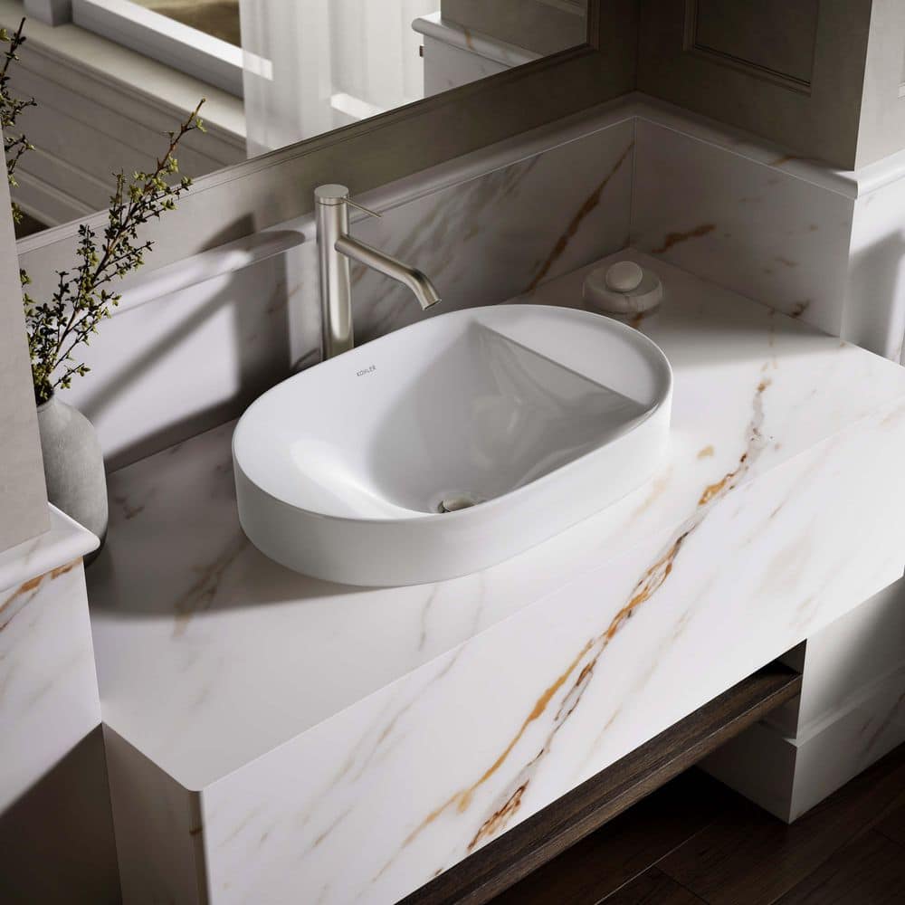 Chalice 22.9 in. x 14.81 in. Vessel Bathroom Sink in White Vitreous China price history on PriceWatchPro
