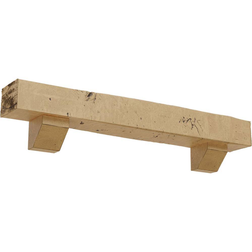 Ekena Millwork 6 in. x 8 in. x 5 ft. Knotty Pine Faux Wood Fireplace Mantel  Kit, Ashford Corbels, Natural Pine MANUKP06X08X60ASPP - The Home Depot