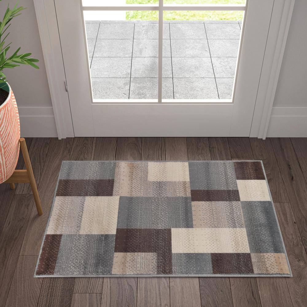 Clifton Multi-Color Geometric Polypropylene Area Rug 2' x 3'