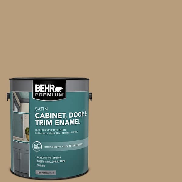 1 gal. #PFC-28 Desert Sandstone Satin Enamel Interior/Exterior Cabinet, Door & Trim Paint