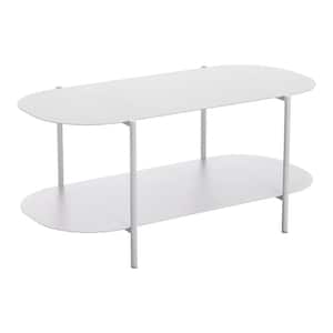 Pullman 39.4 in. Gray Oval Steel/Metal Top Coffee Table