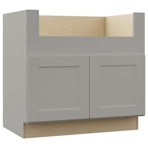 Shaker Dove Gray Stock Assembled Farmhouse Apron-Front Sink Base Kitchen Cabinet (36 in. x 34.5 in. x 24 in.)