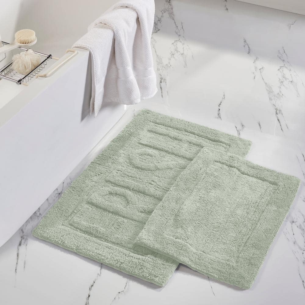 100% Cotton Bath Mat Rug Set Bathroom Shower Reversible Mats Floor Waffle  Weave