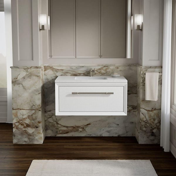 Enivo 37 in. Single Sink Bathroom Vanity Cabinet without Top in White