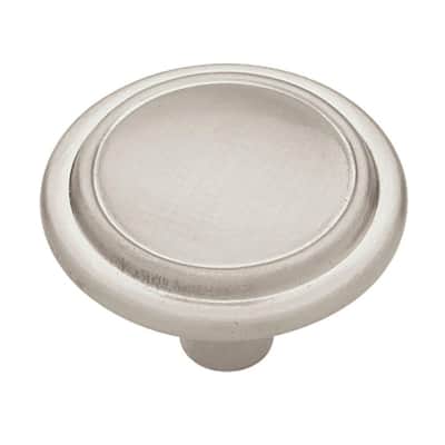 Top Ring Round 1-1/4 in. (32 mm) Satin Nickel Cabinet Knob (10-Pack)