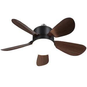 16 in. Indoor Black Socket Ceiling Fan with Light and Remote, LED Light Included